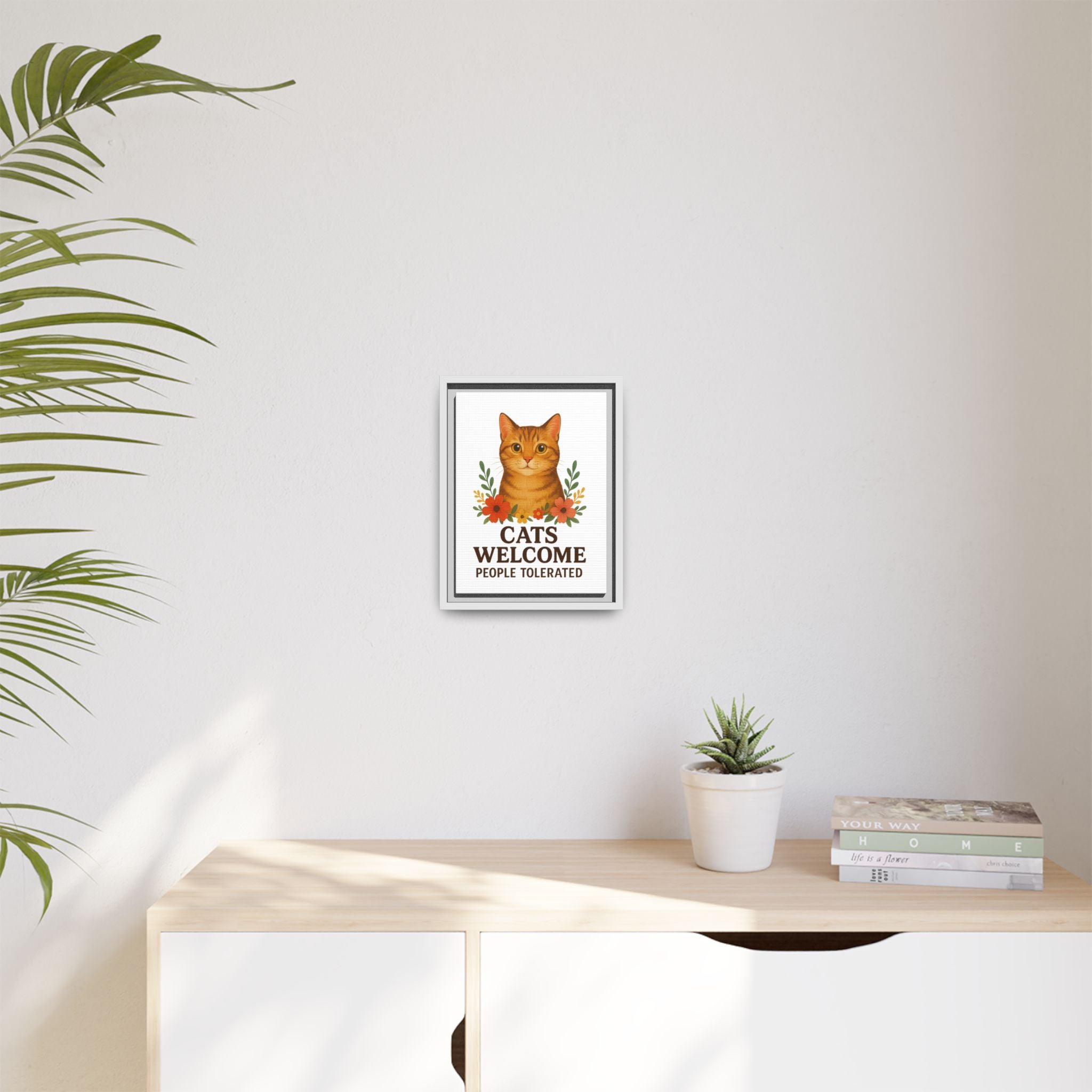 Cat-Themed Canvas Art, Feline Decor, Gifts for Cat Lovers, Home Wall Art, Pet Owner Wall Decor, Humorous Cat Print