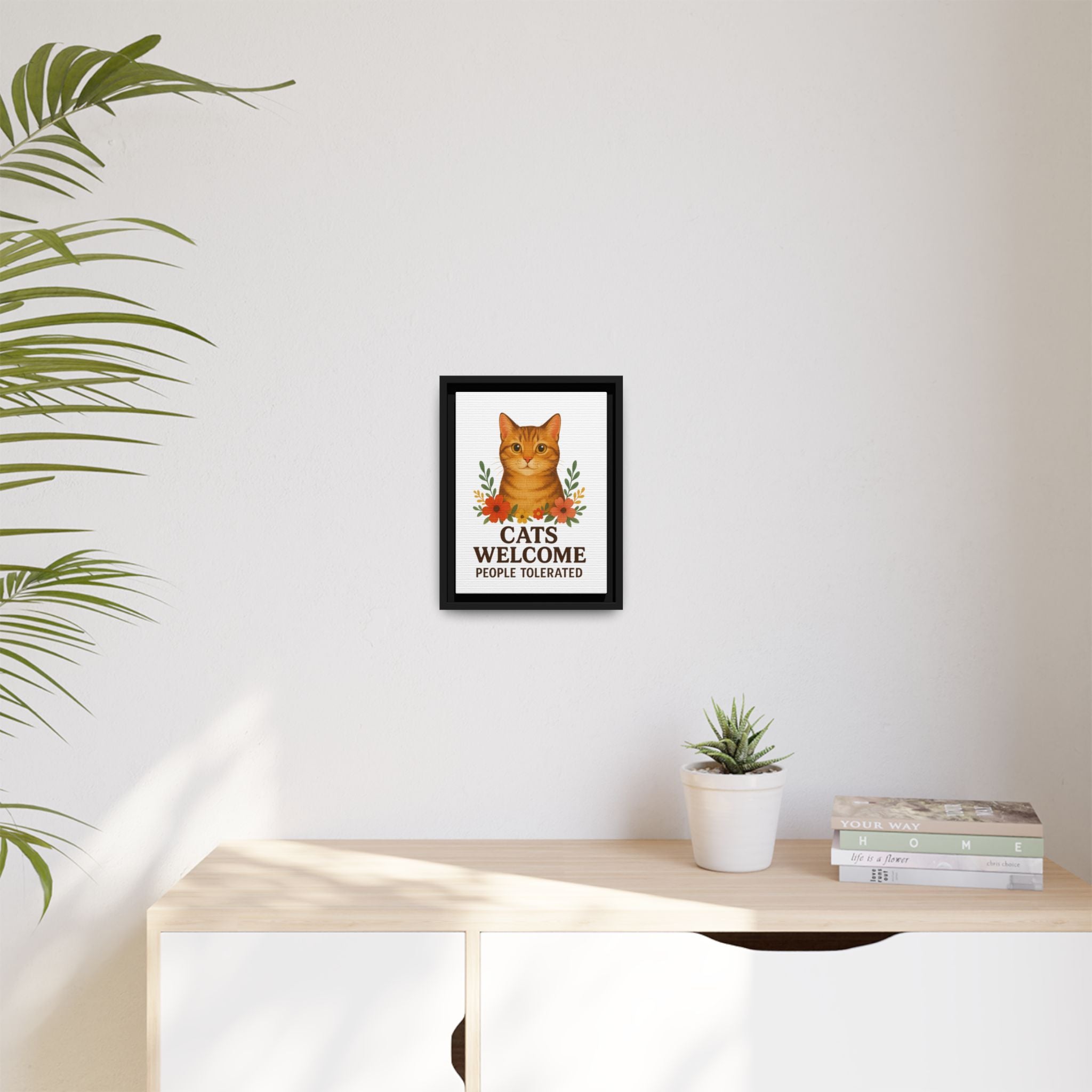 Cat-Themed Canvas Art, Feline Decor, Gifts for Cat Lovers, Home Wall Art, Pet Owner Wall Decor, Humorous Cat Print